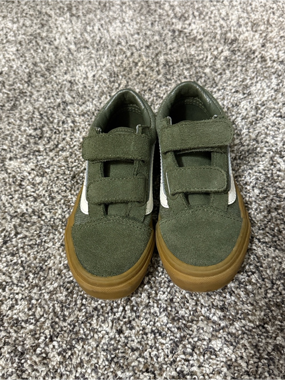 Vans Kids Olive Green Suede Sneakers with Gum Sole